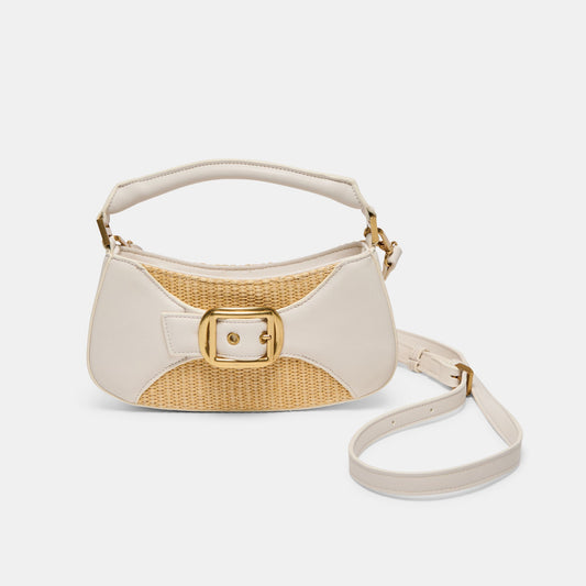 Dolce Vita Nuala Raffia White Stella Handbag