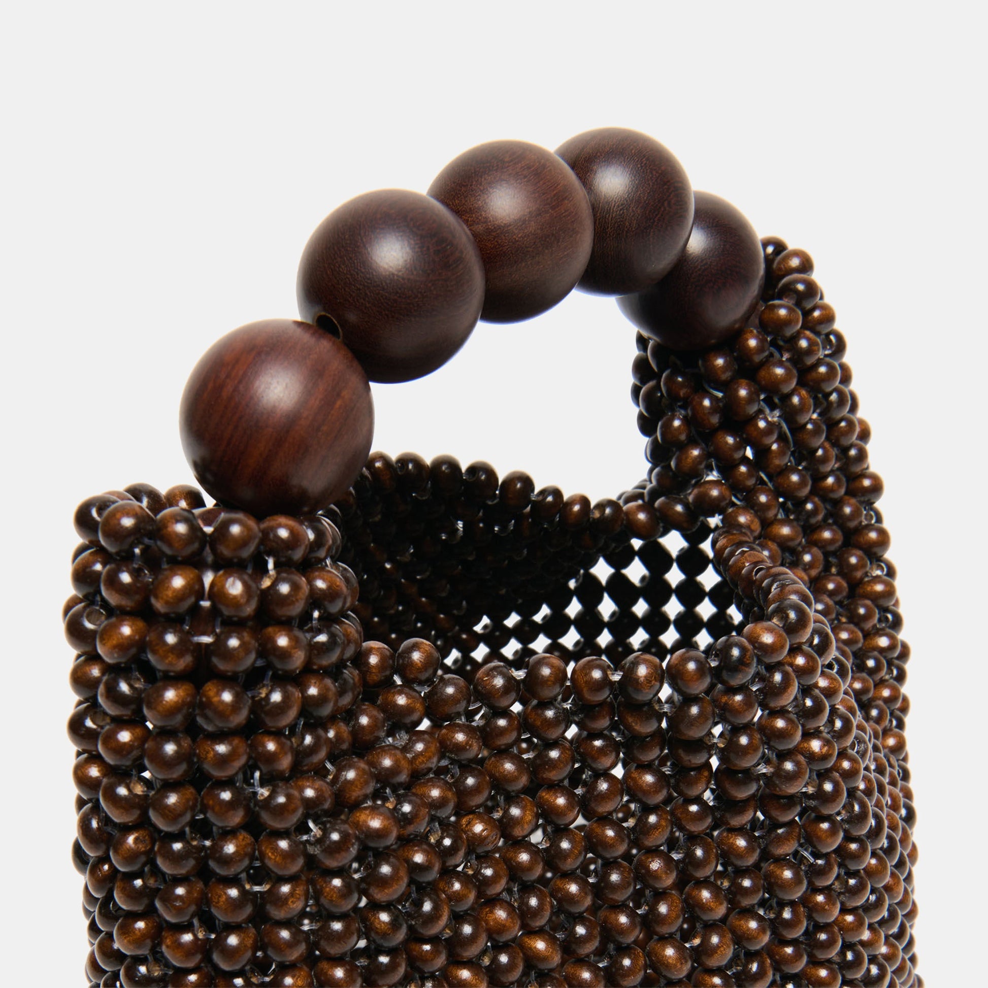 Dolce Vita CLOVER Chocolate Wood Beaded Handbag