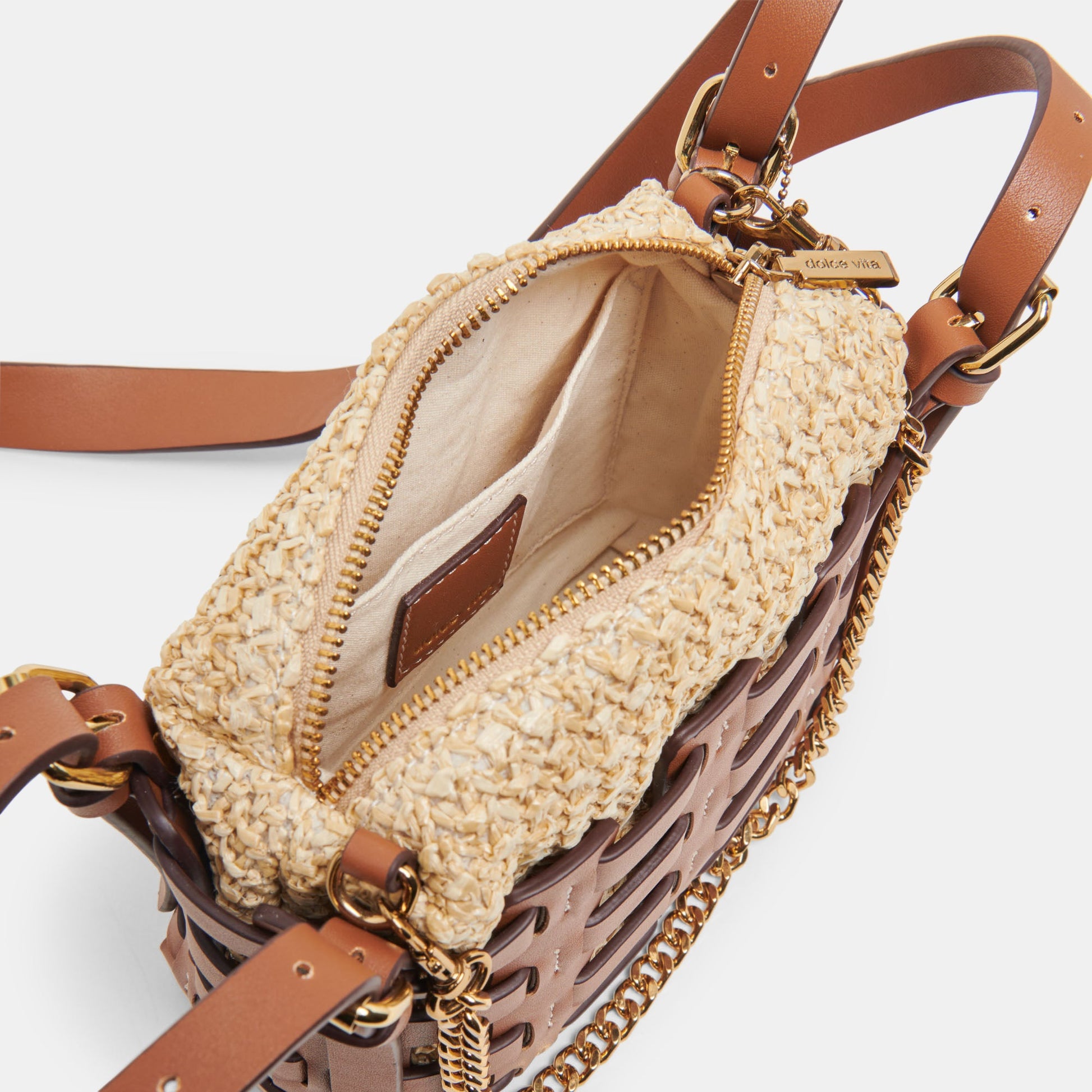 Dolce Vita CASSIS CROSSBODY SADDLE NATURAL RAFFIA
 – Dolce Vita