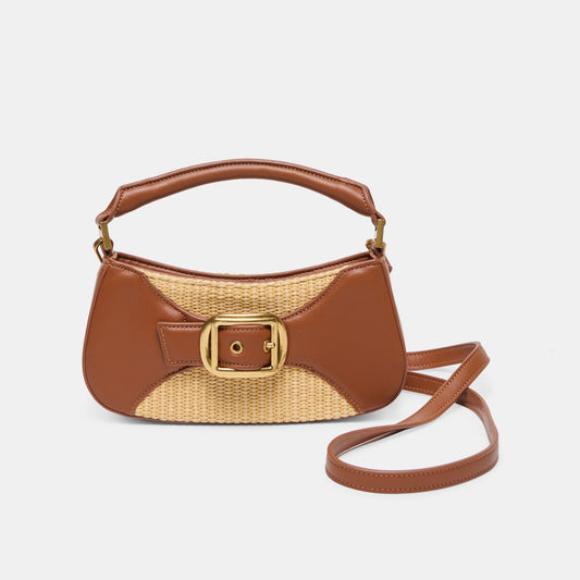 Dolce Vita Nuala Raffia Saddle Stella Handbag