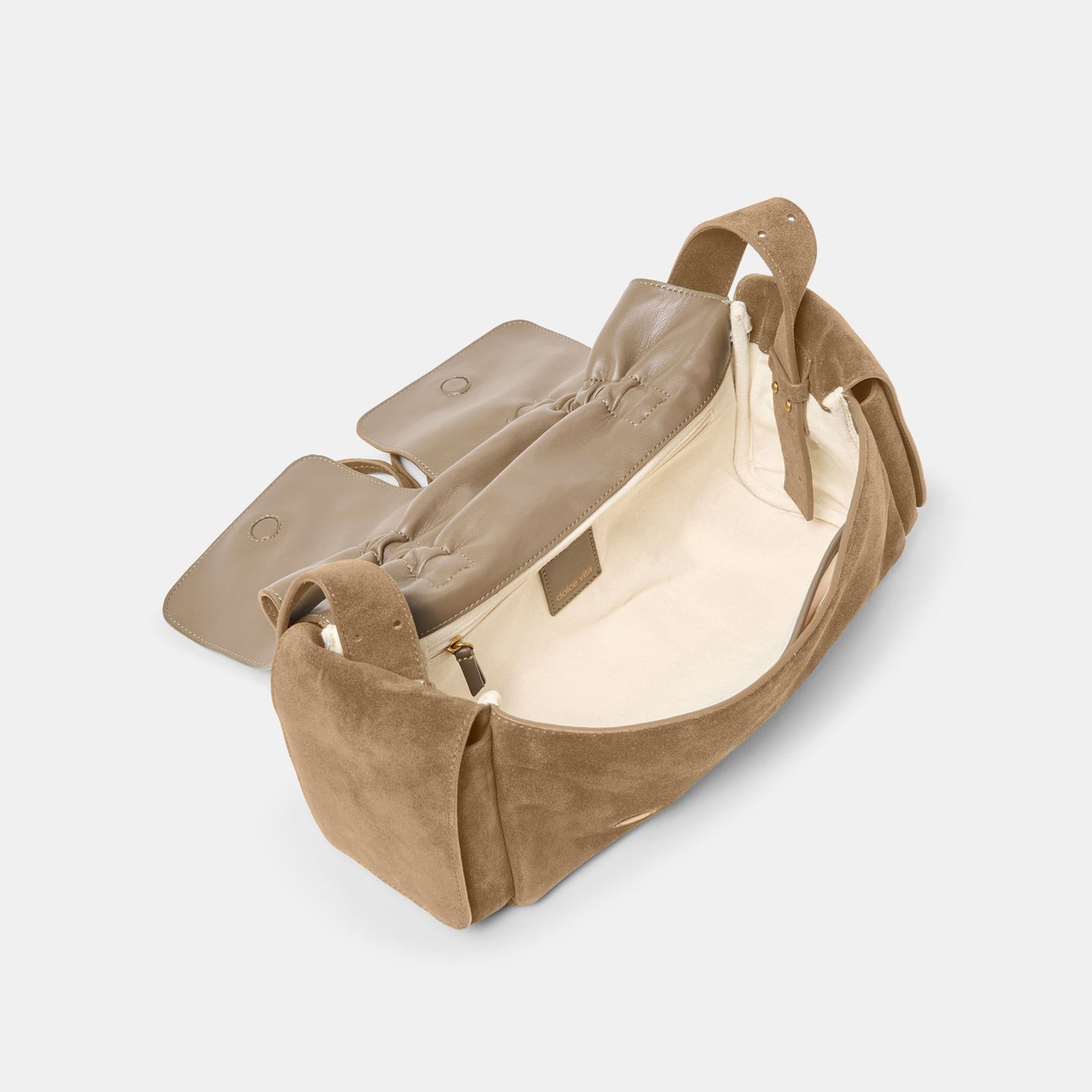 Dolce Vita Hudson Olive Suede Shoulder Bag