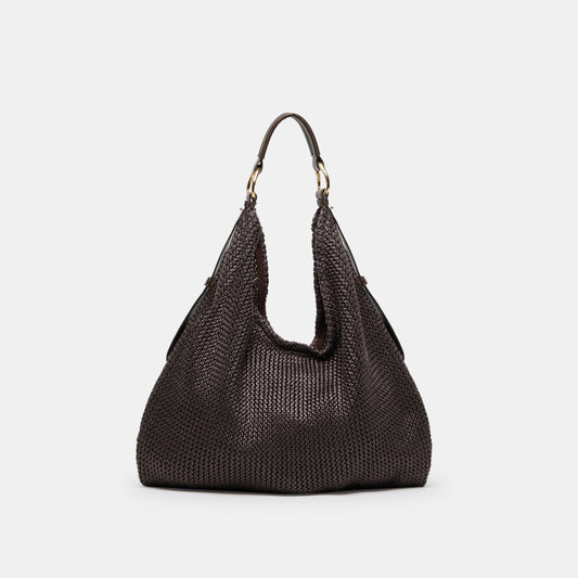 Dolce Vita Miriel Chocolate Raffia Tote