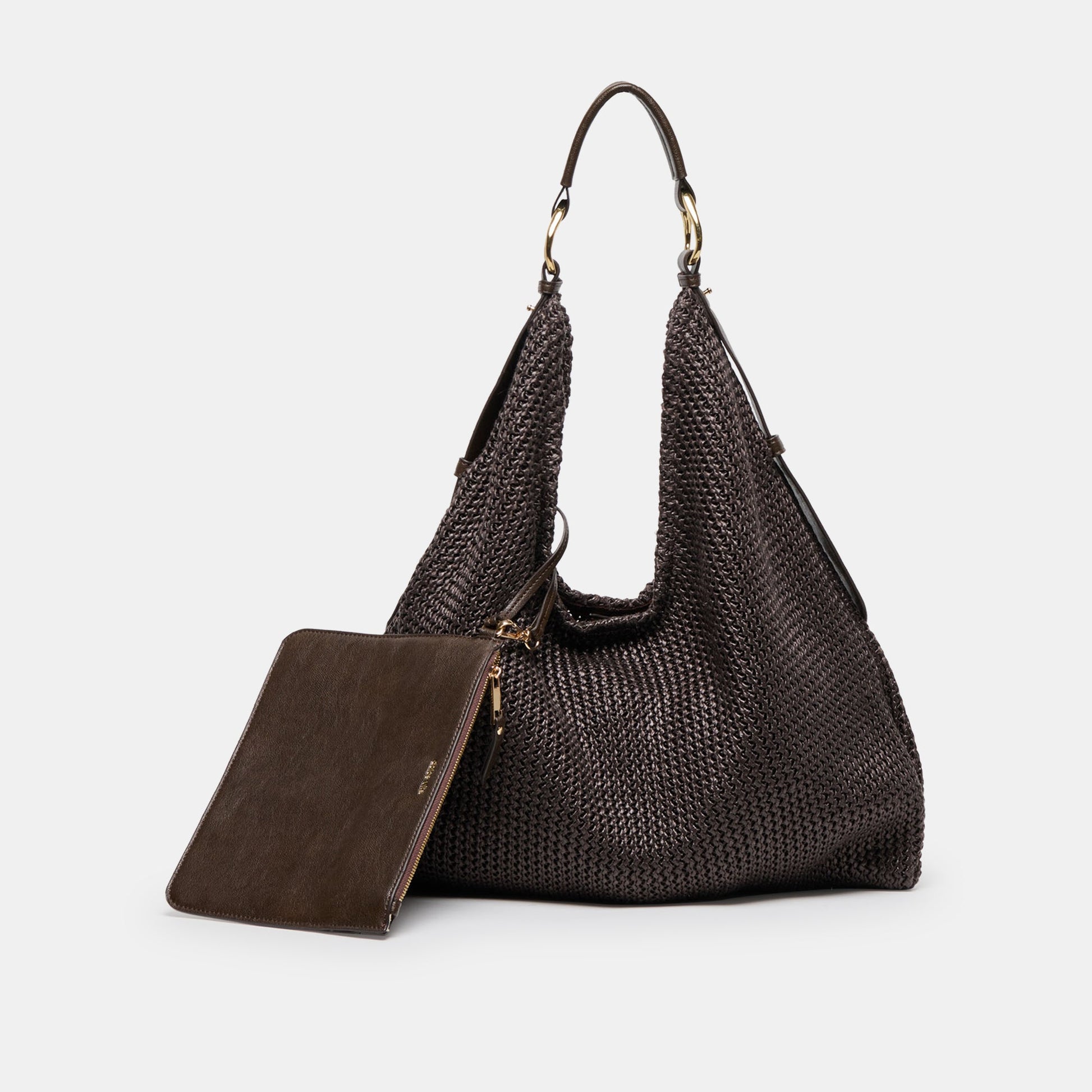 Dolce Vita Miriel Chocolate Raffia Tote