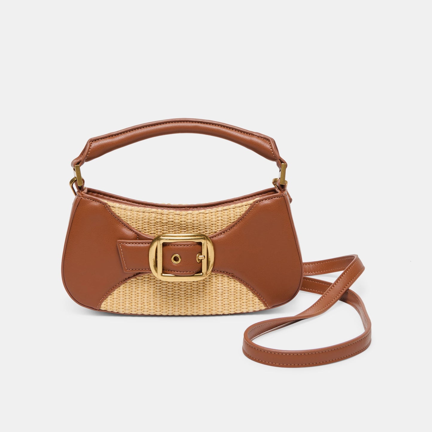 Dolce Vita Nuala Raffia Saddle Stella Handbag