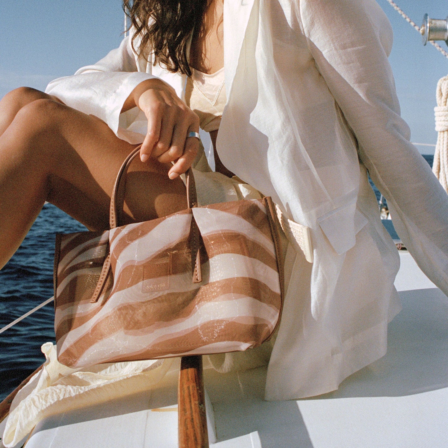 Dolce Vita Selene Zebra Mesh Handbag