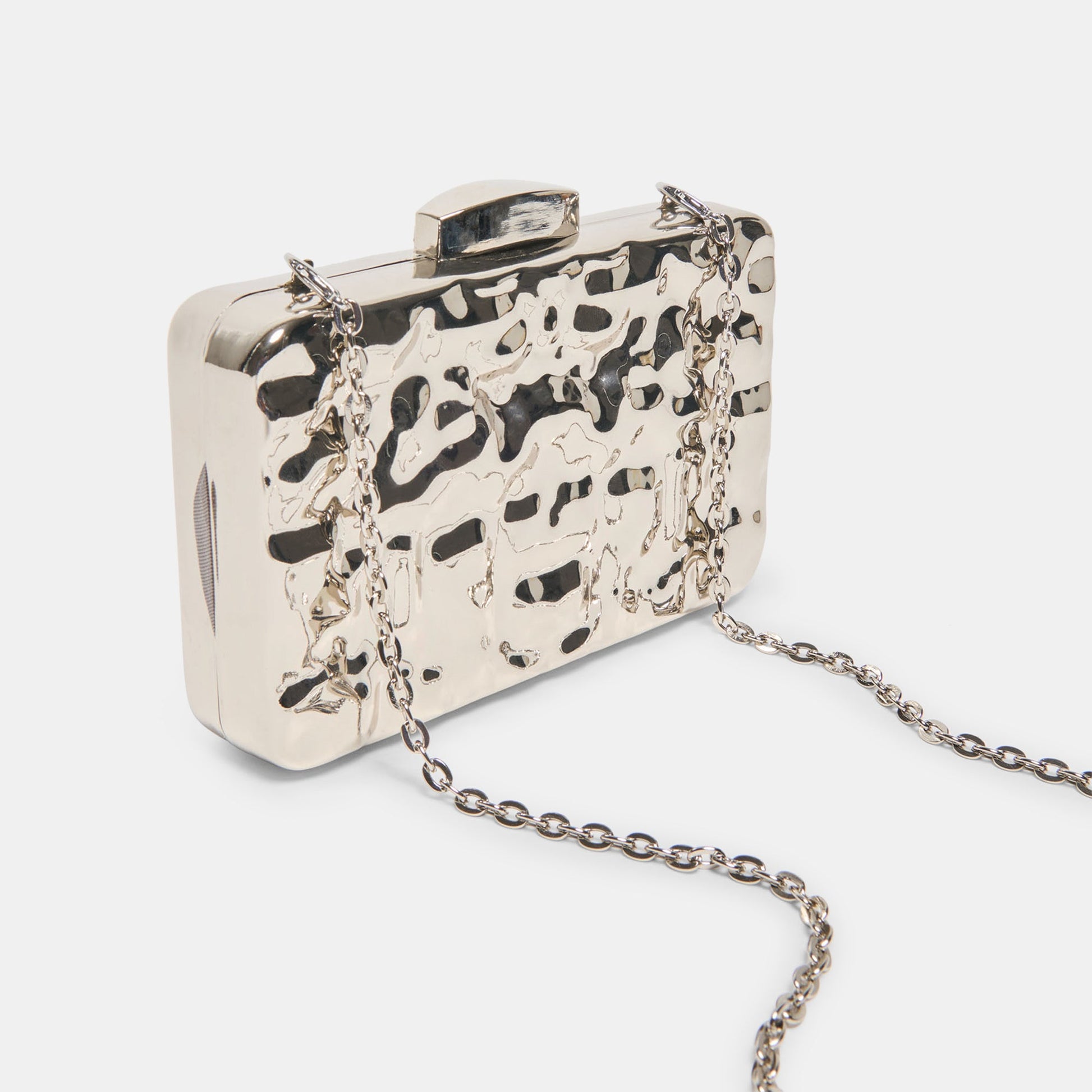 Dolce Vita Delia Silver Metal Clutch