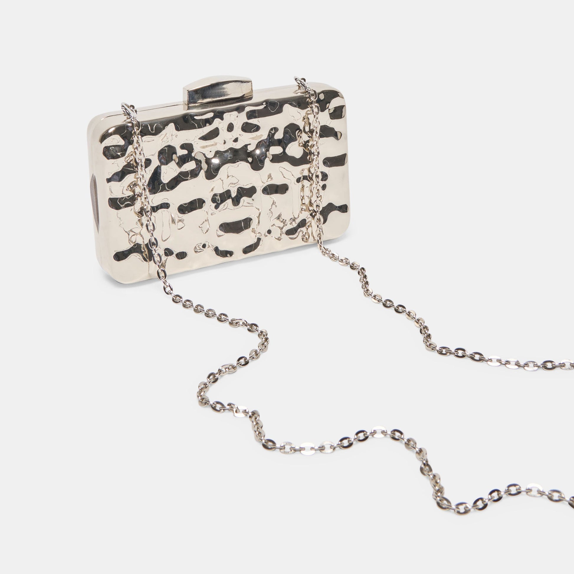 Dolce Vita Delia Silver Metal Clutch