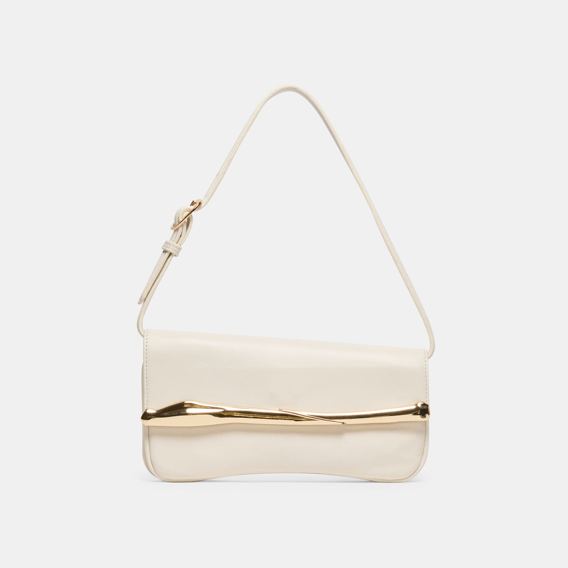 Dolce Vita Azura White Leather Shoulder Bag