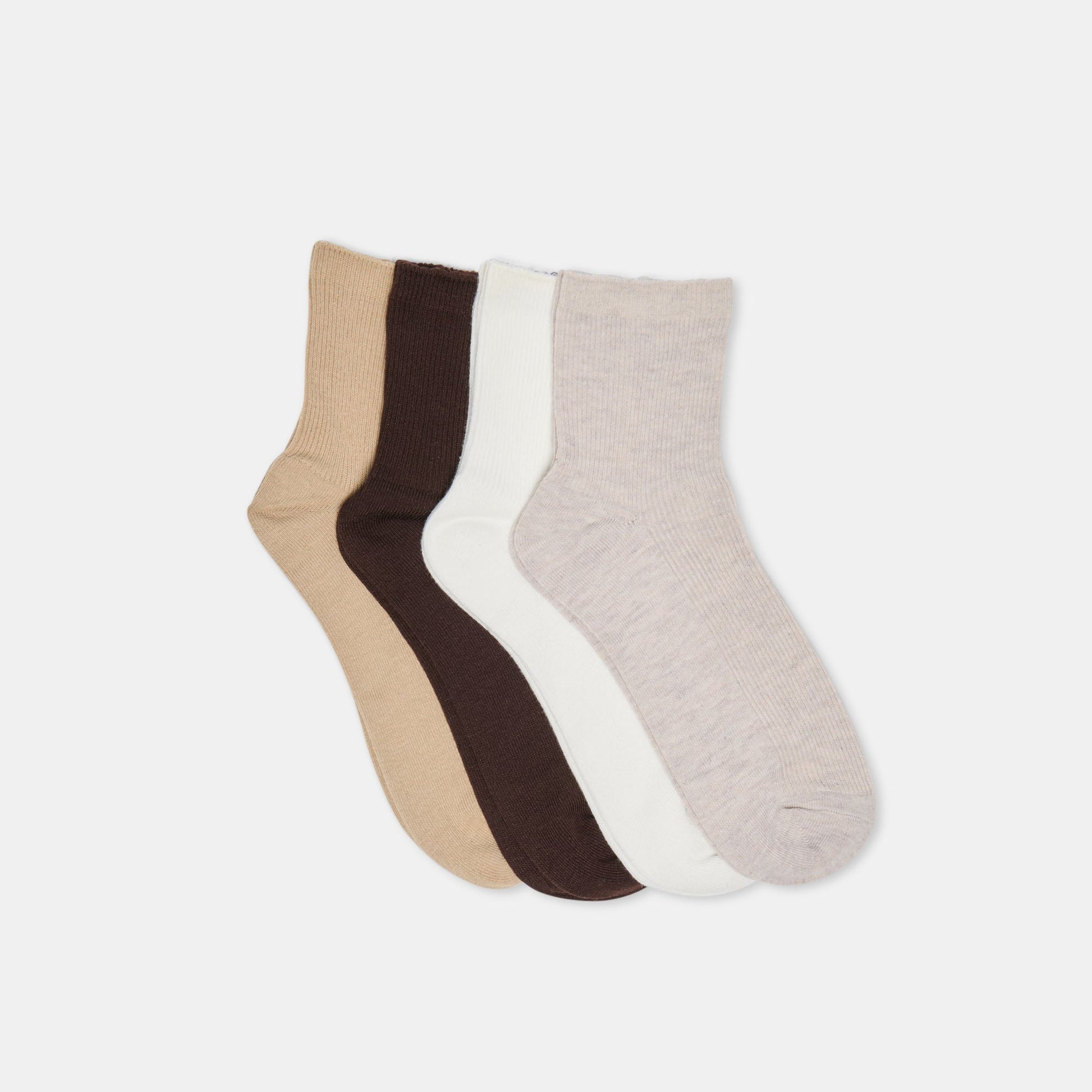Dolce Vita 4-Pack Ribbed Oatmeal Multi Anklet Socks