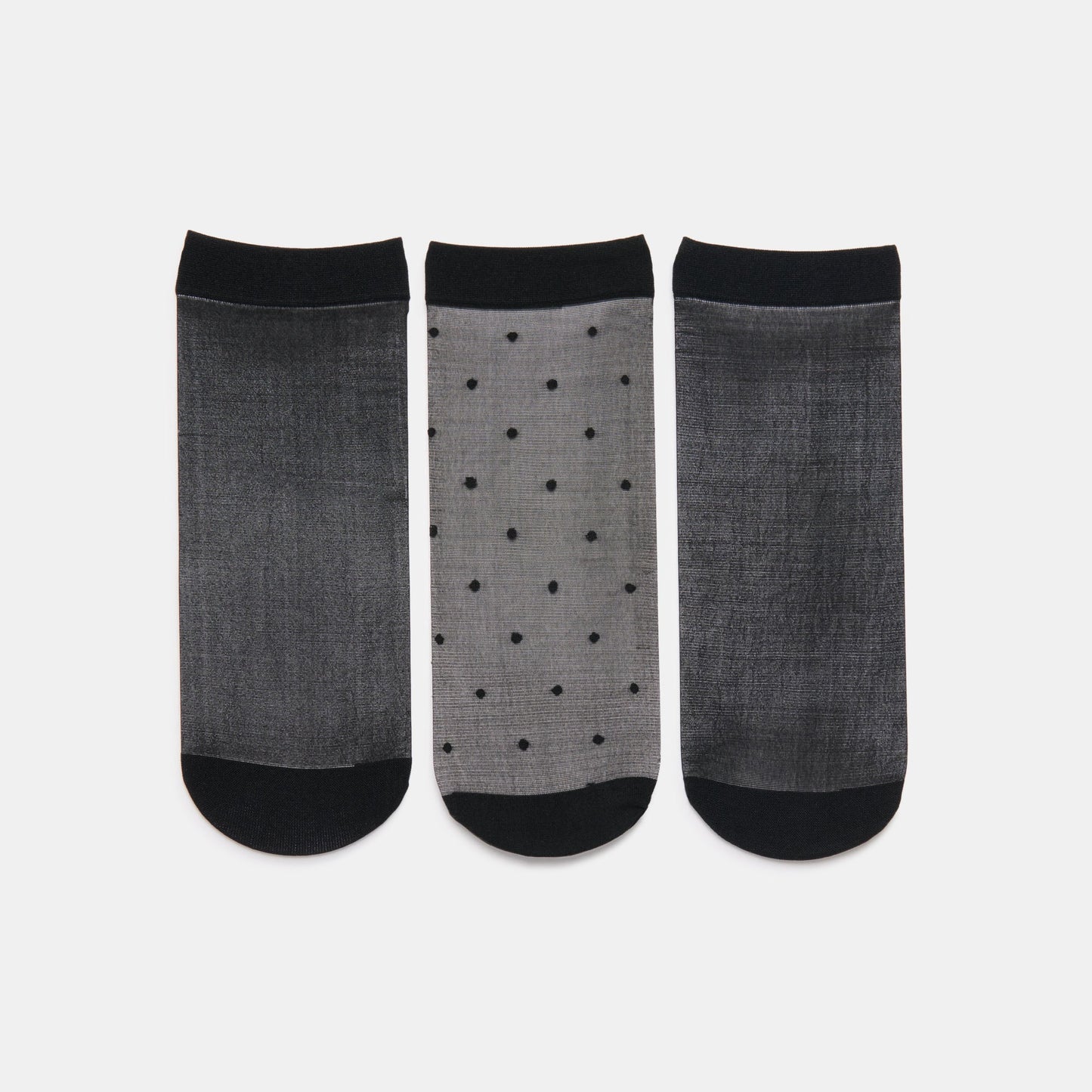 Dolce Vita 3-Pack Ditsy Dot Black Sheer Anklet Socks