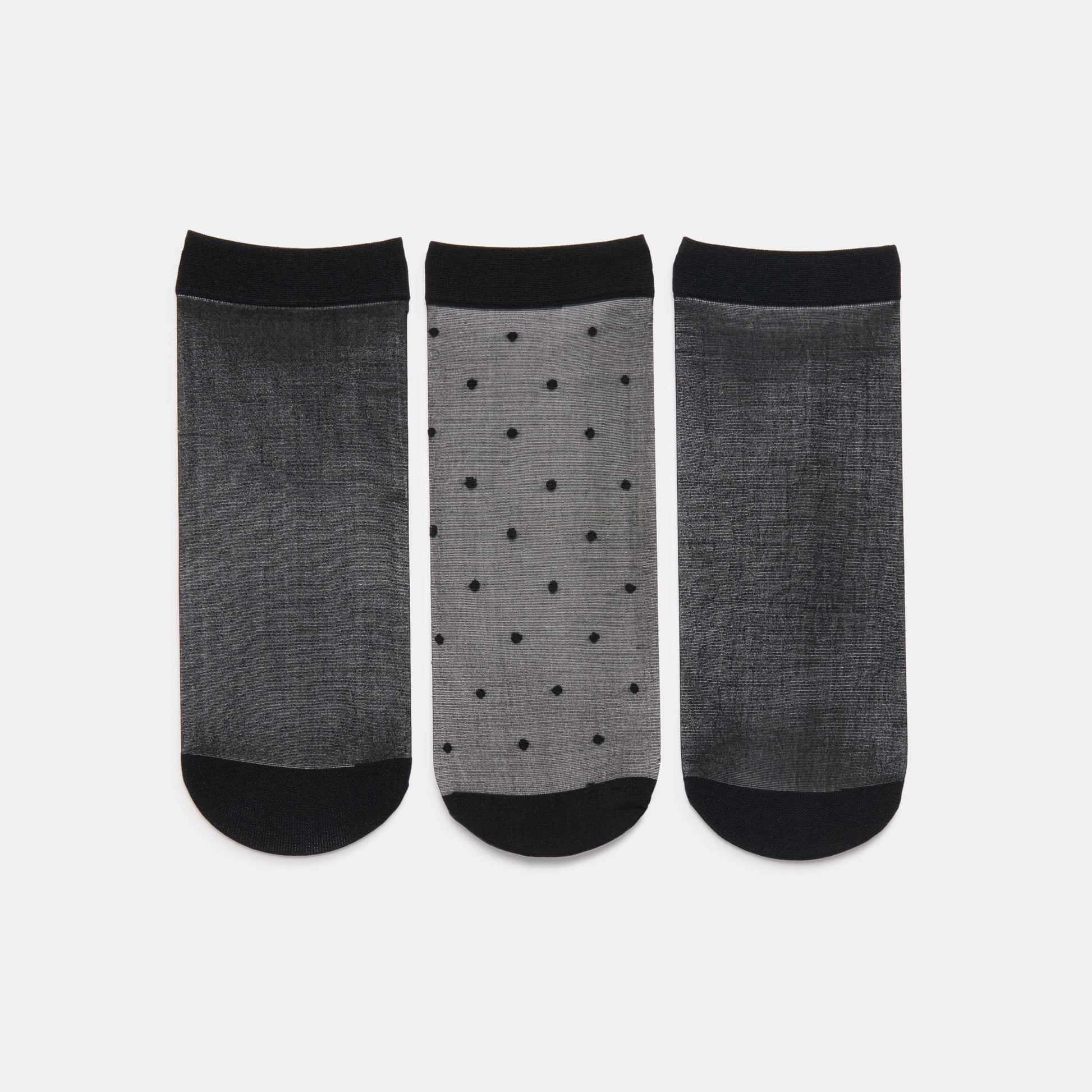 Dolce Vita 3-Pack Ditsy Dot Black Sheer Anklet Socks