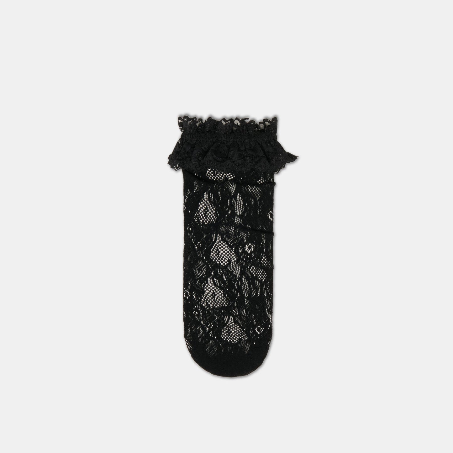 Dolce Vita Lace Ruffle Black Crew Socks