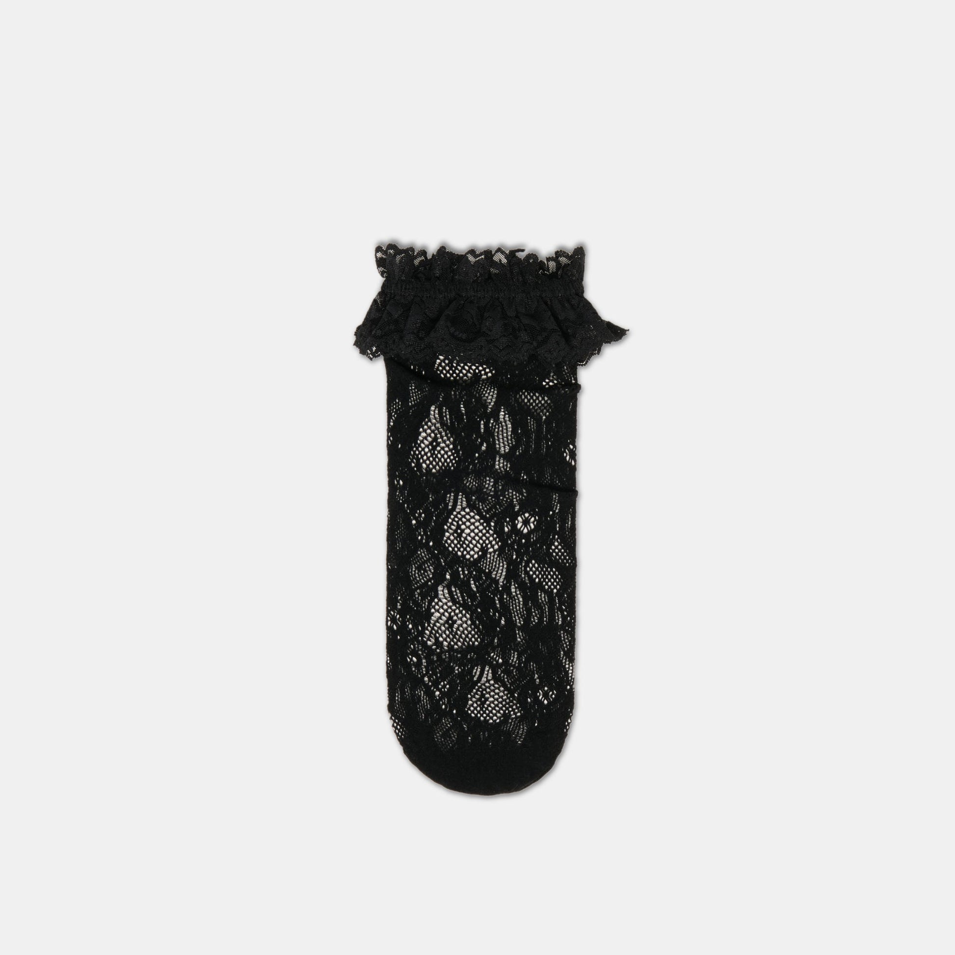 Dolce Vita Lace Ruffle Black Crew Socks