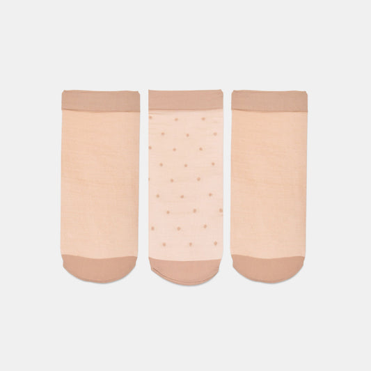 Dolce Vita 3-Pack Ditsy Dot Blush Sheer Anklet Socks