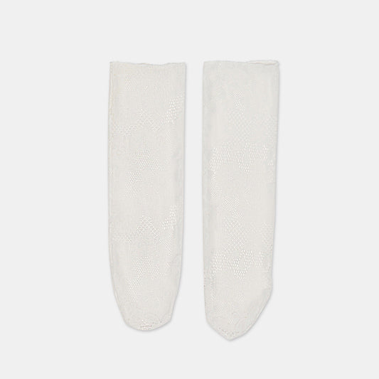 Dolce Vita Floral Lace White Slouch Socks