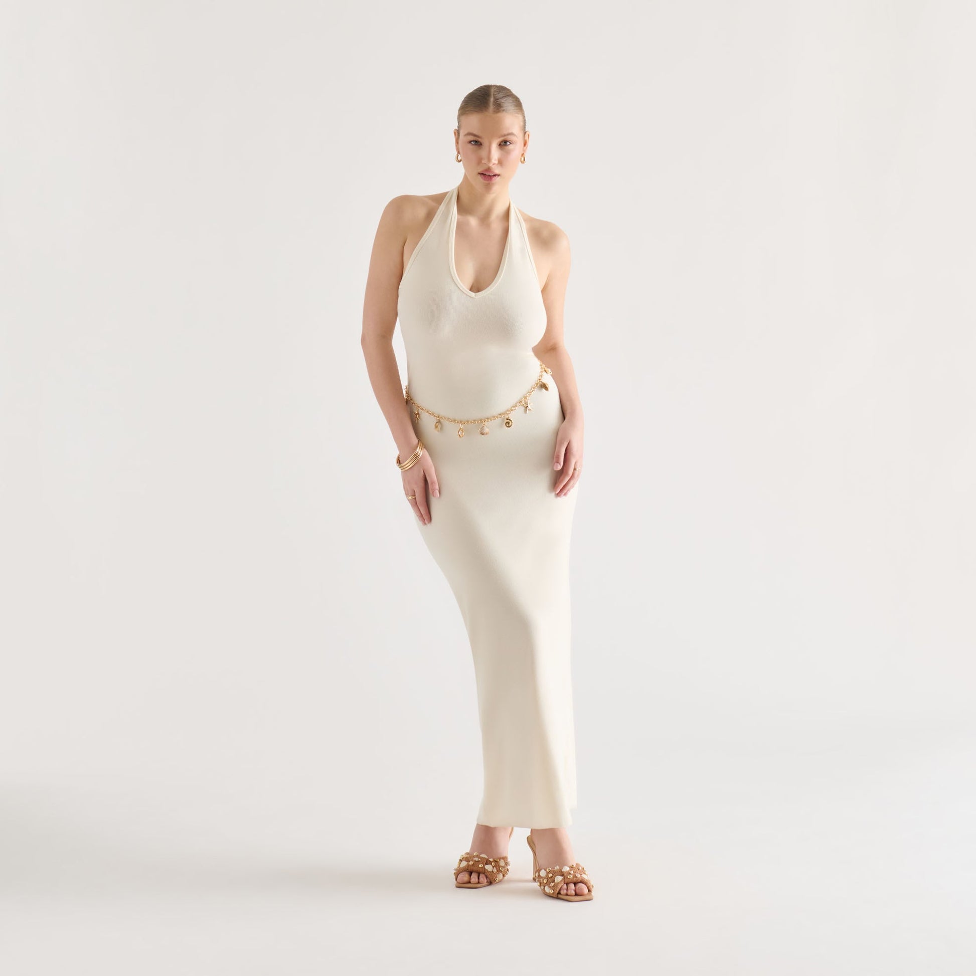 Dolce Vita Shell Gold Chain Link Belt