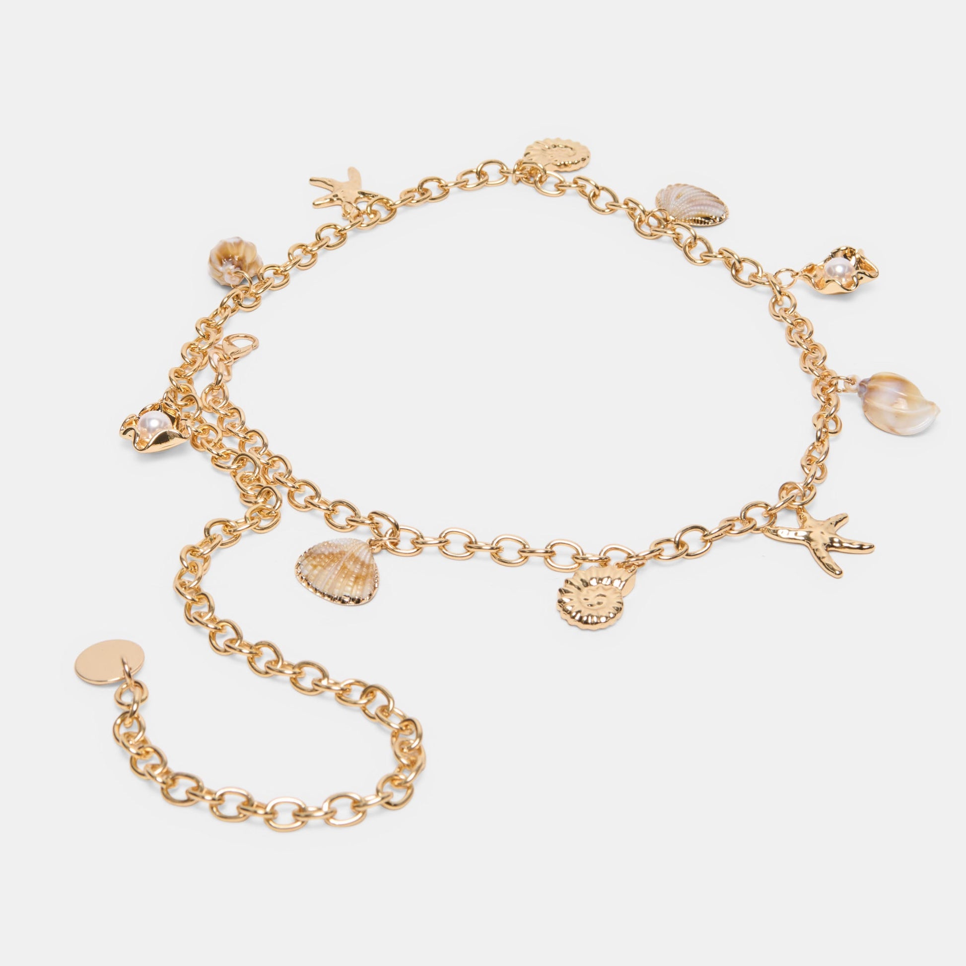 Dolce Vita Shell Gold Chain Link Belt