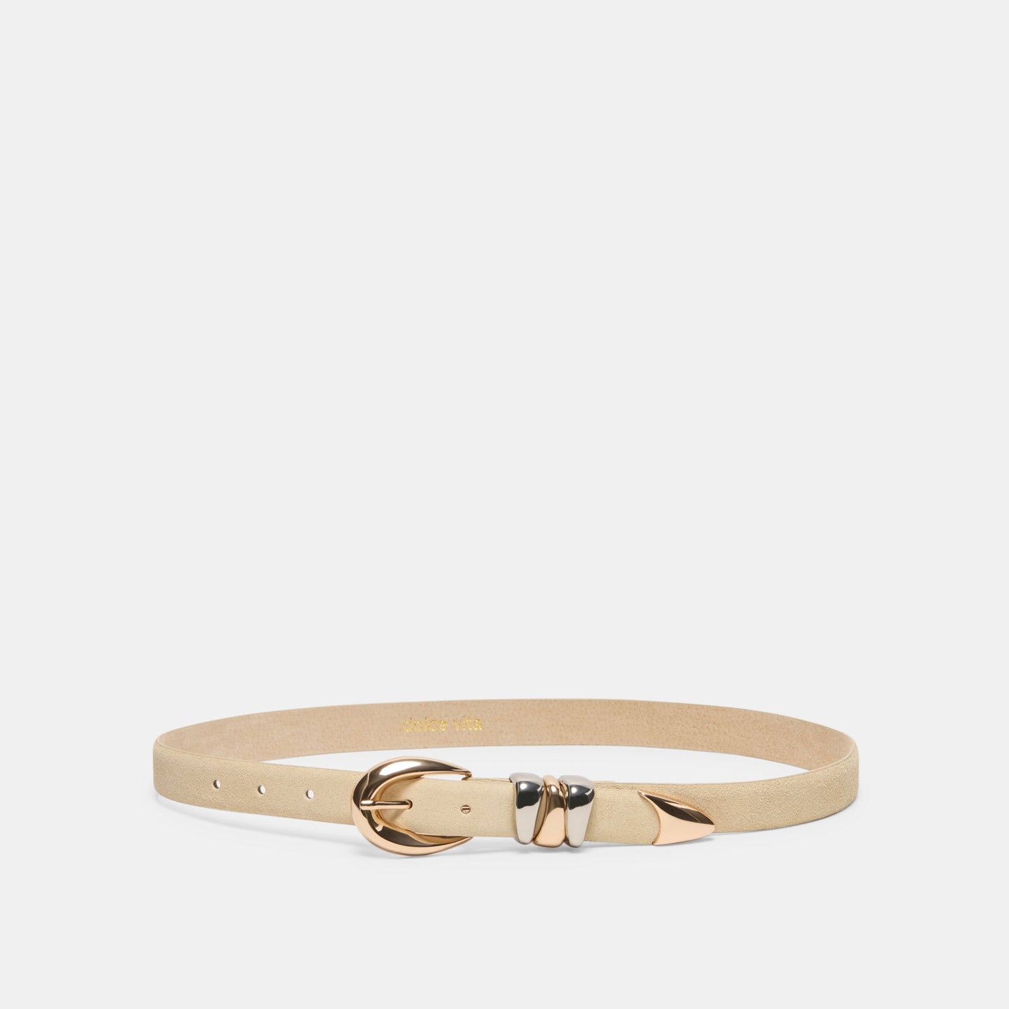 Dolce Vita Mixed Metal Sand Suede Buckle Belt