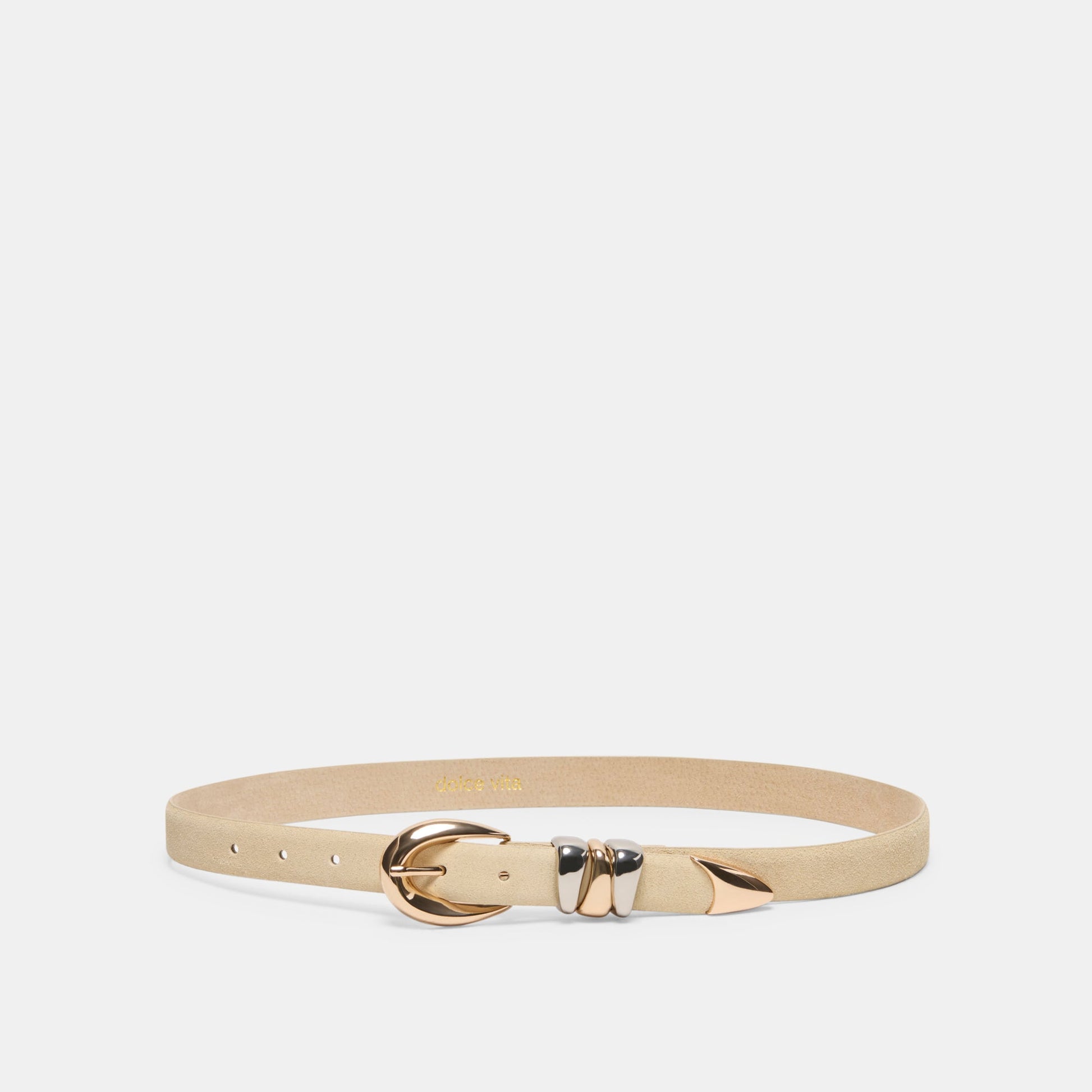 Dolce Vita Mixed Metal Sand Suede Buckle Belt