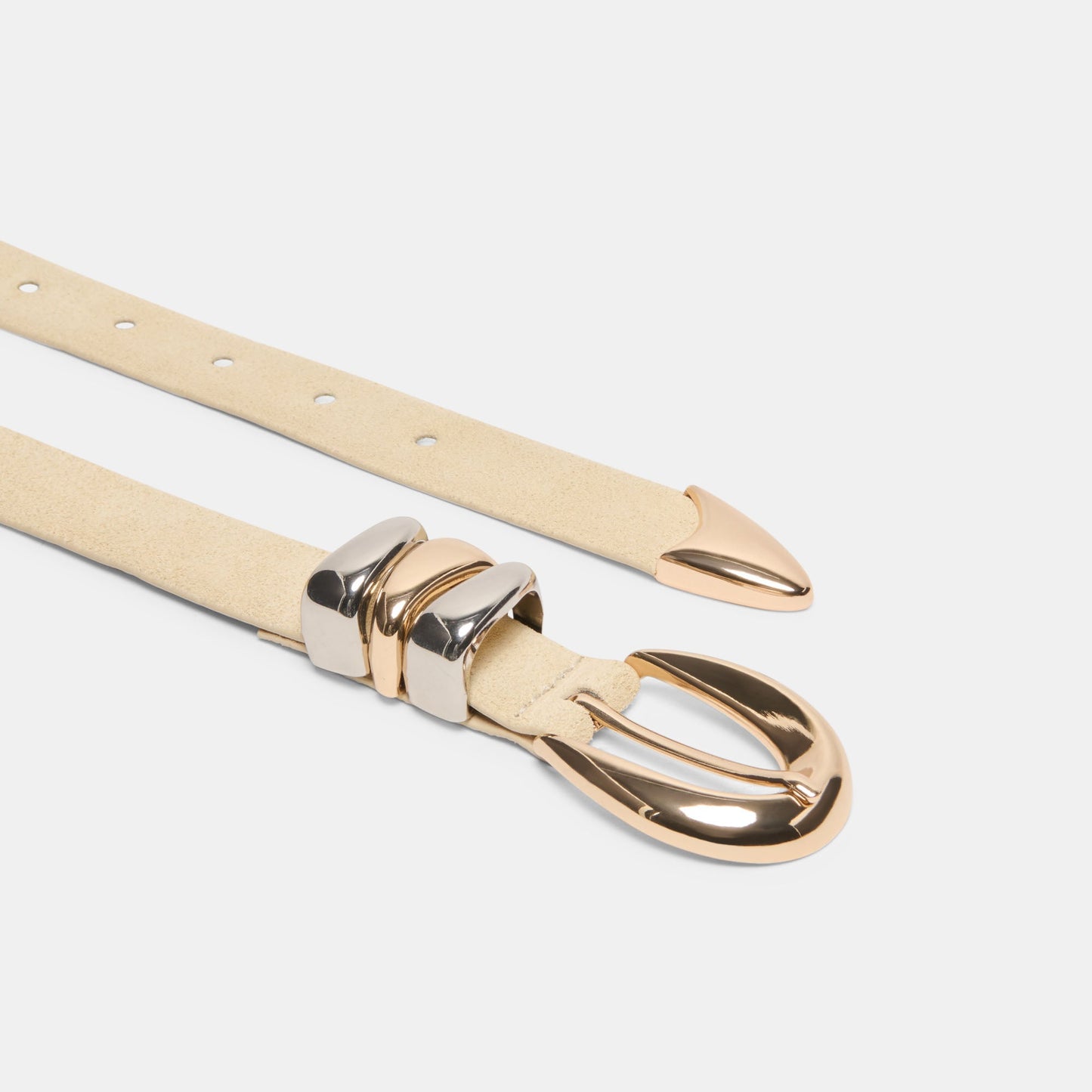 Dolce Vita Mixed Metal Sand Suede Buckle Belt