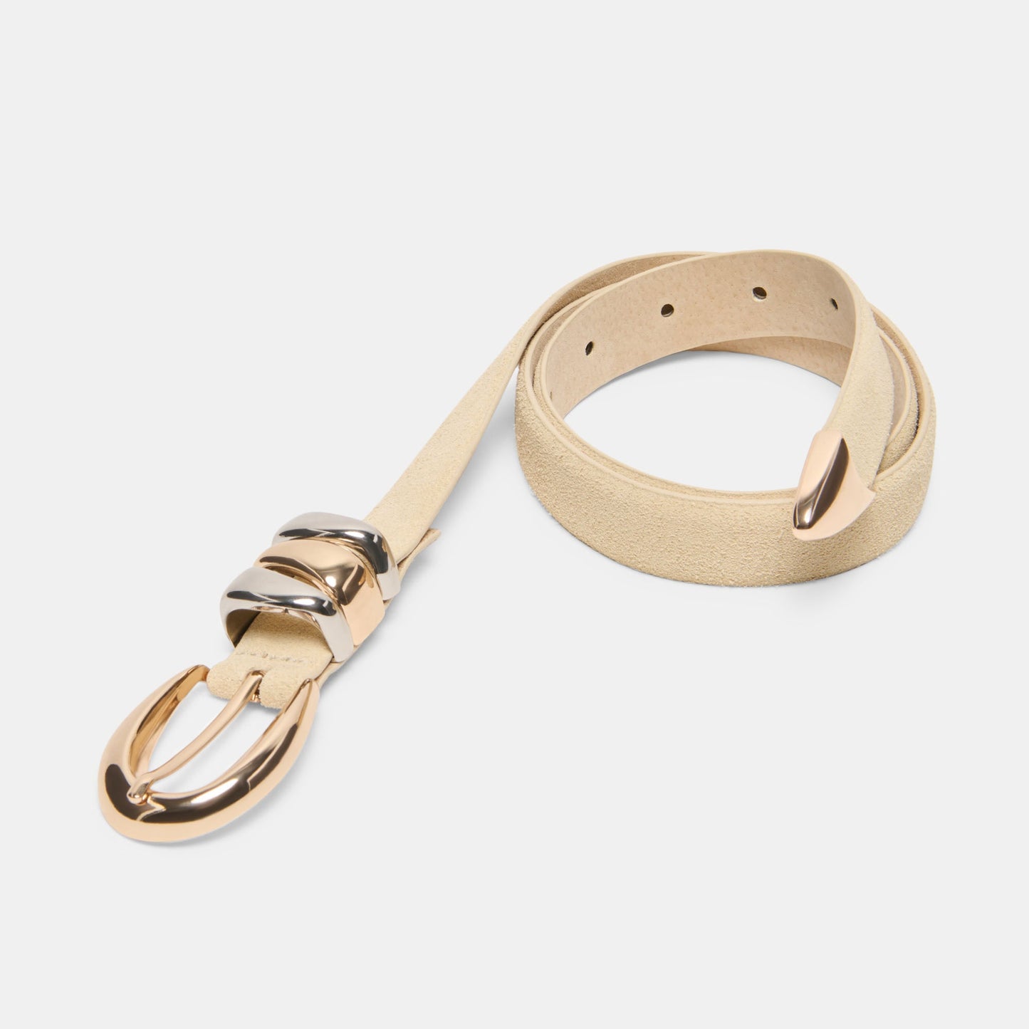 Dolce Vita Mixed Metal Sand Suede Buckle Belt