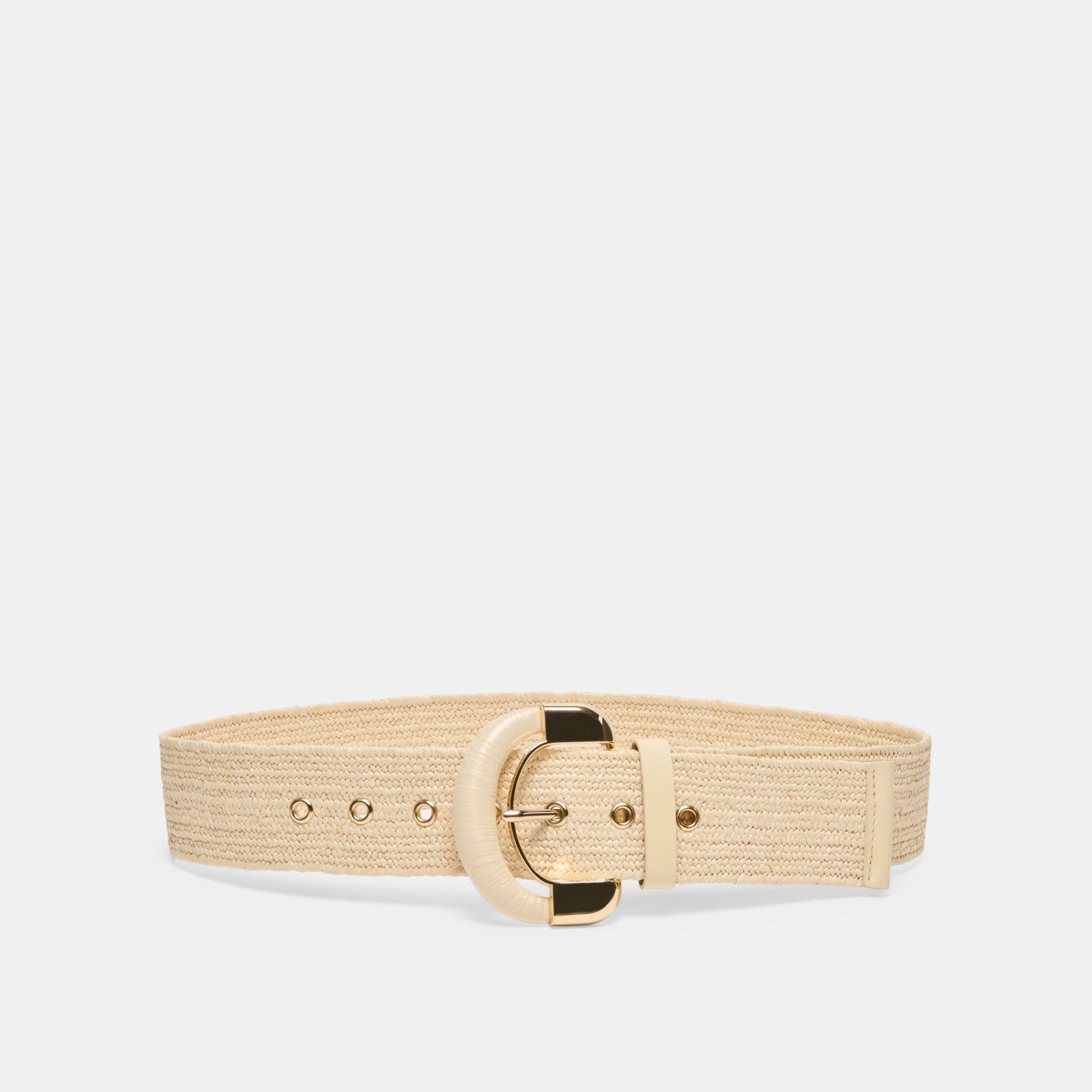Dolce Vita Raffia Oversized Buckle Natural Raffia Belt