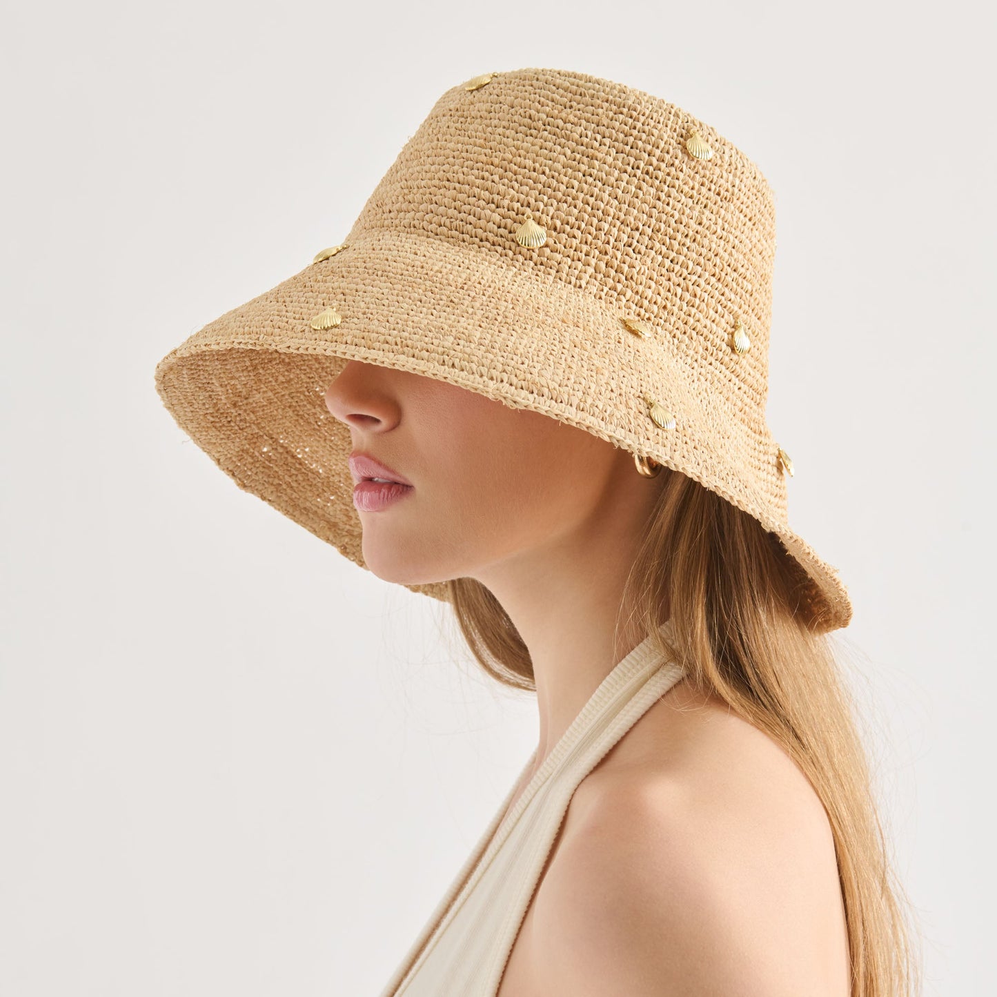 Dolce Vita Straw Natural Cloche with Charms