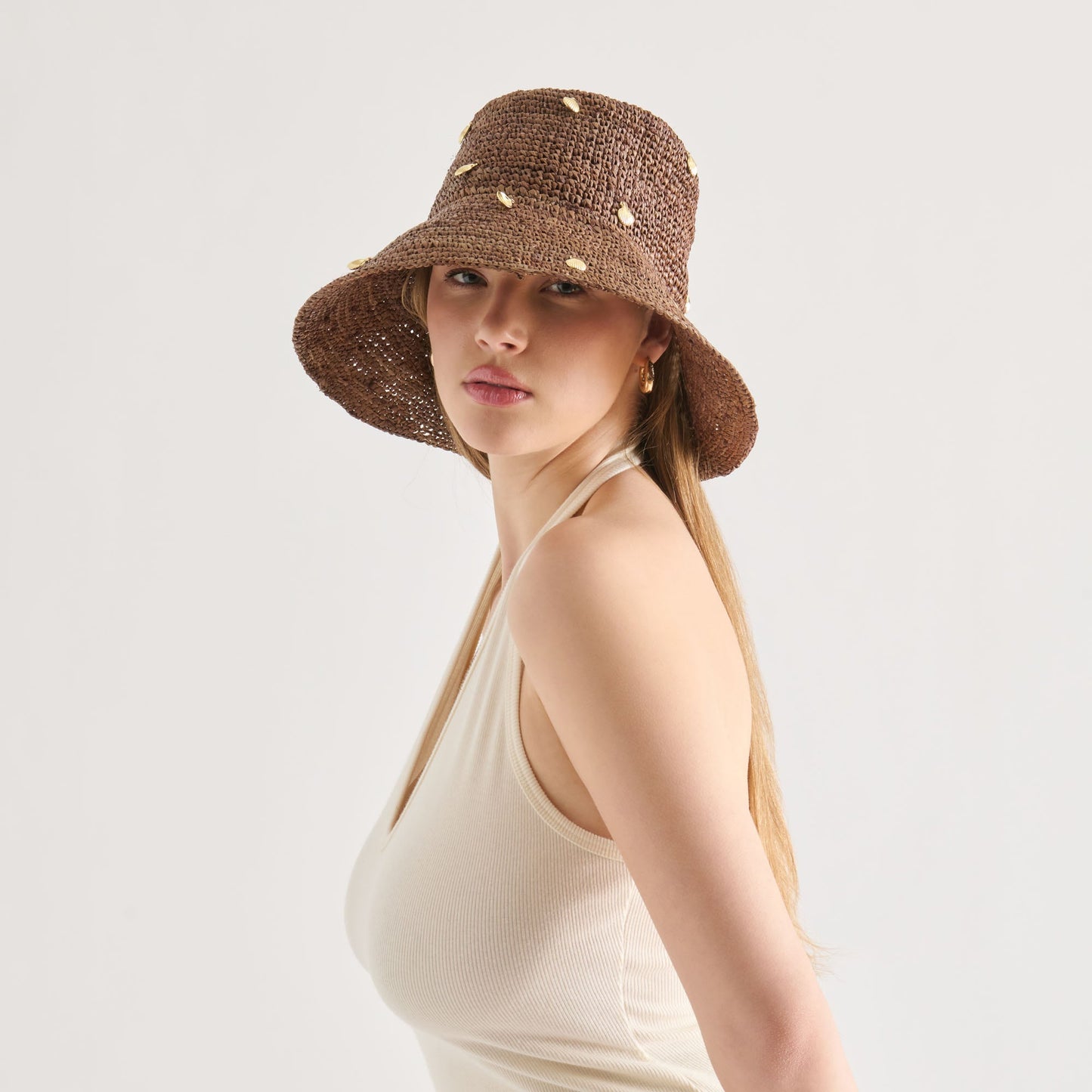 Dolce Vita STRAW CLOCHE WITH CHARMS BROWN
 – Dolce Vita