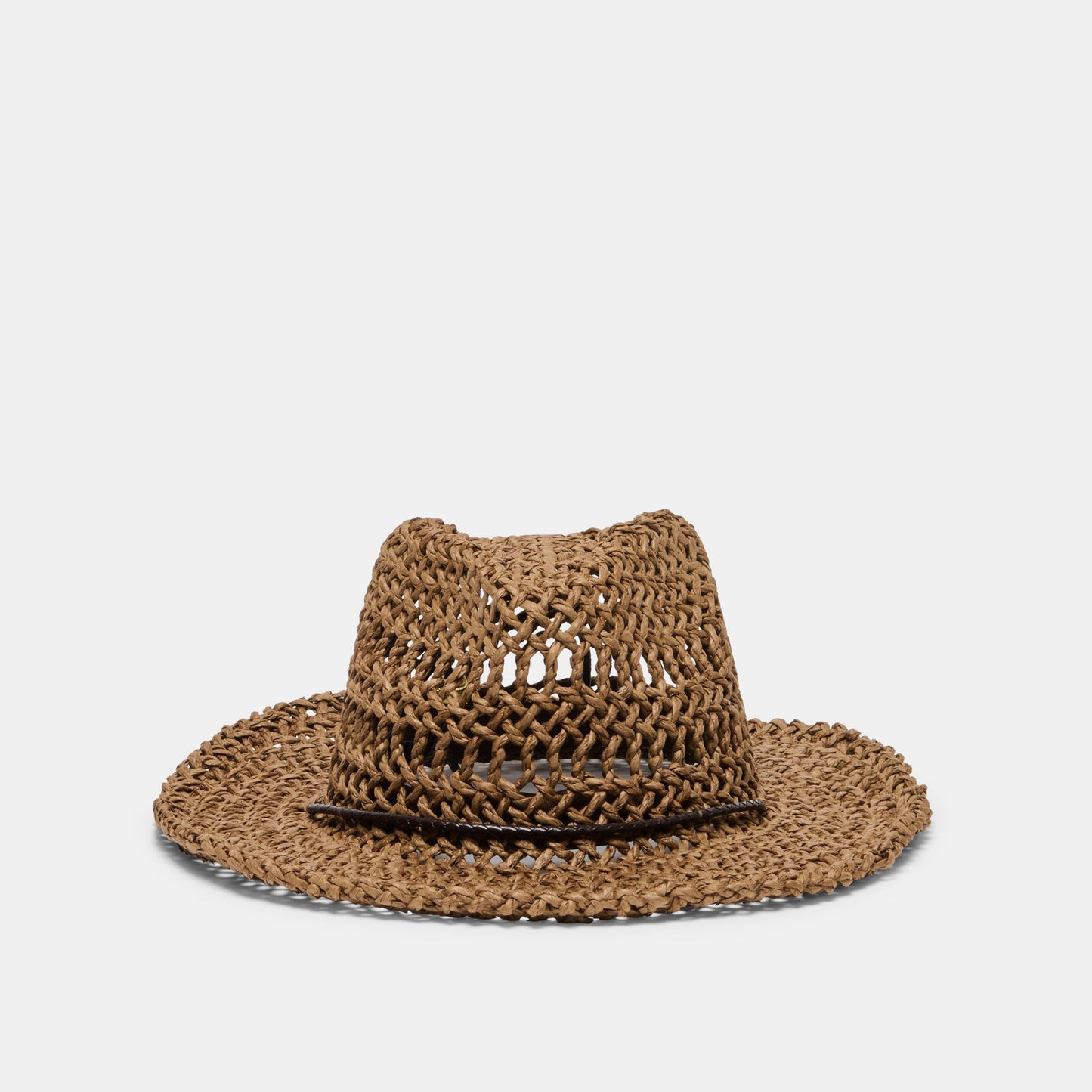 Dolce Vita Thick Weave Dark Brown Cowboy Hat with Strap