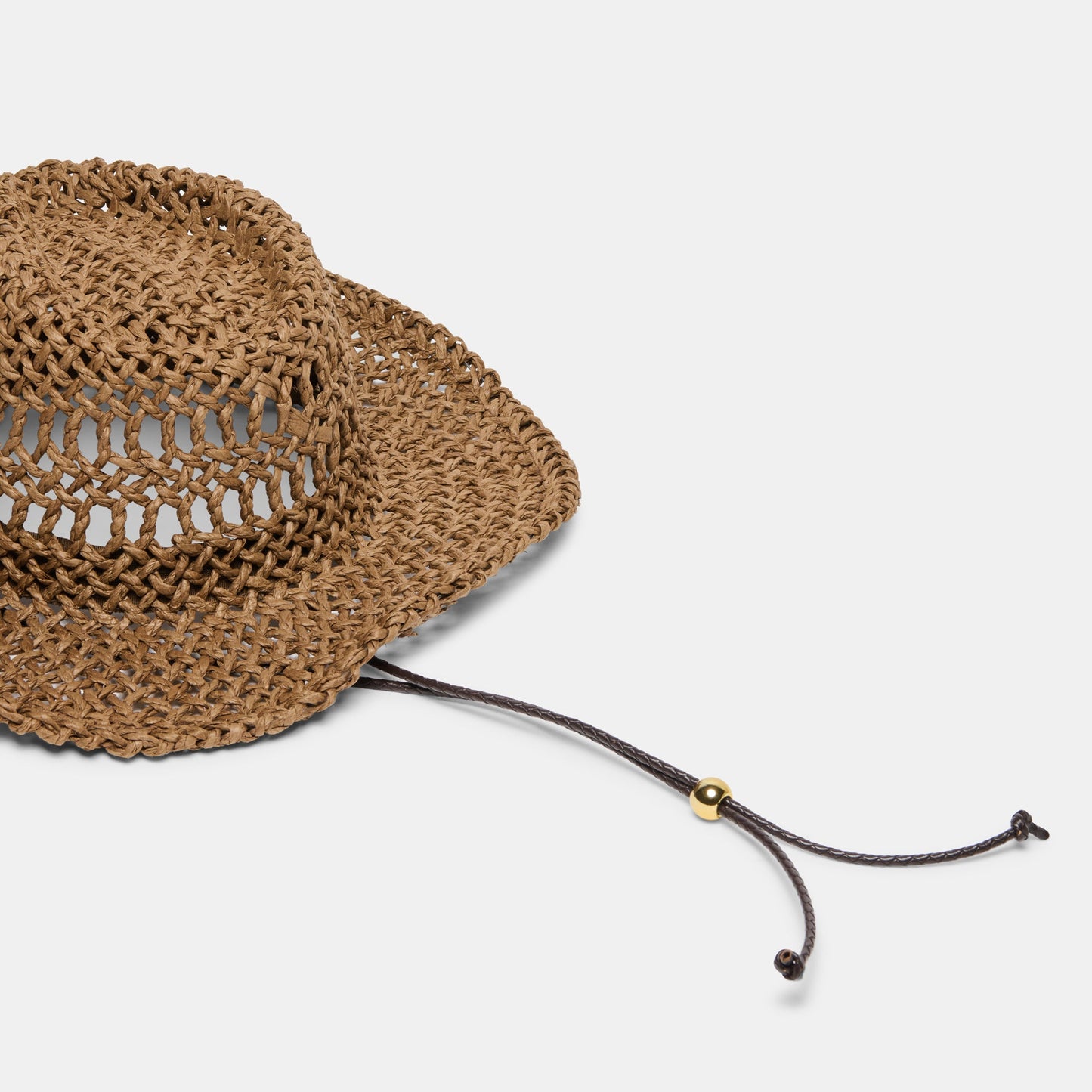 Dolce Vita Thick Weave Dark Brown Cowboy Hat with Strap