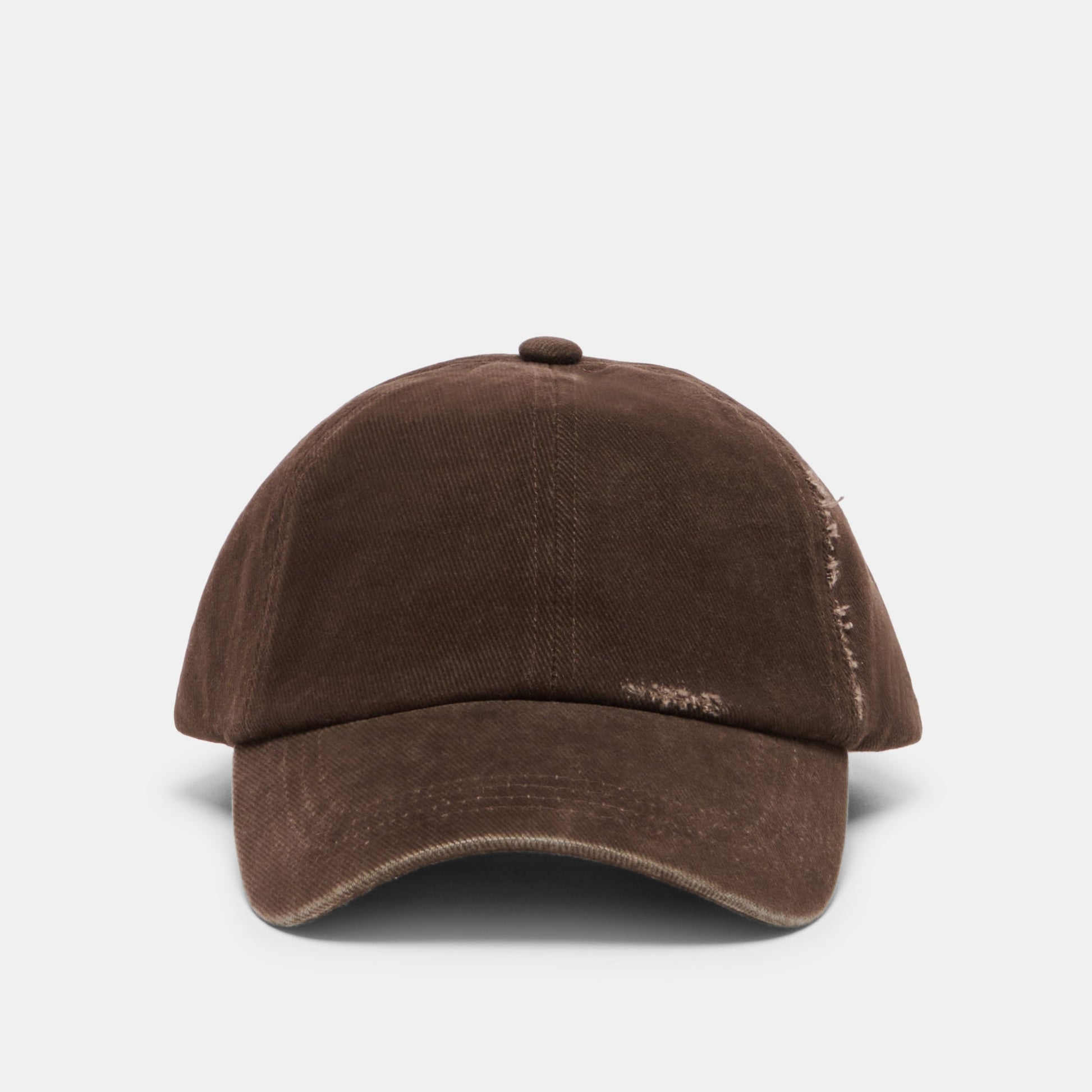 Dolce Vita Distressed Dark Brown Baseball Cap with Embroidery